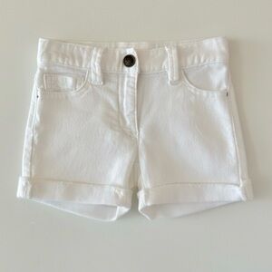 J.Crew Crewcuts White Denim Cowgirl Shorts | Girls Size 4 | Rolled Hem